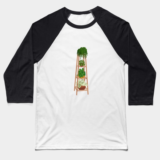 Shelf with plants illustration Baseball T-Shirt by gusstvaraonica